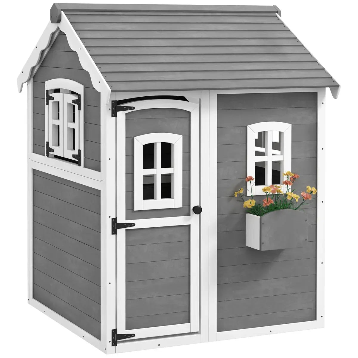 Wooden Garden Playhouse with Door and Windows